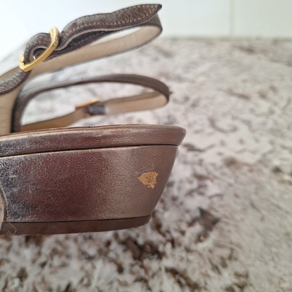 Salvatore Ferragamo Slingback Sandals Leather size 8.5 B - Picture 7 of 11